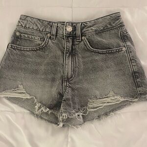 garage grey denim shorts